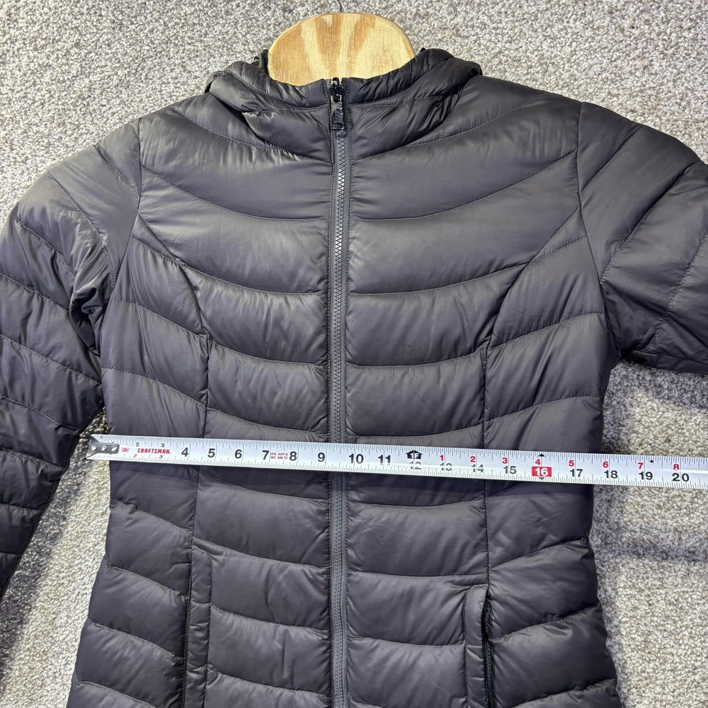 The North Face Jacket Womens Medium Gray 550 Down Hooded Long Puffer Parka Coat - Picture 5 of 11
